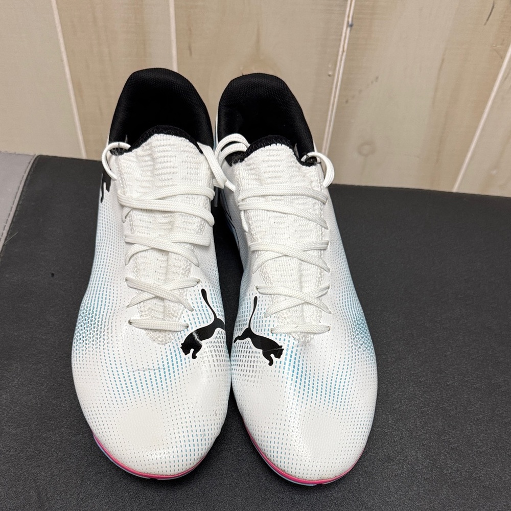 Puma White and Black Athletic Cleats